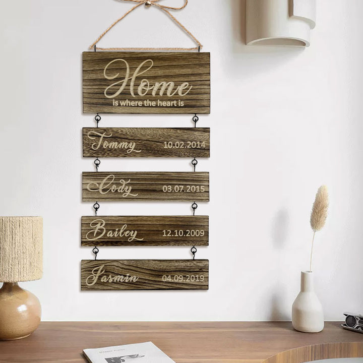 Personalized Grandkids Hanging Sign | 2024 Version Engraved Design
