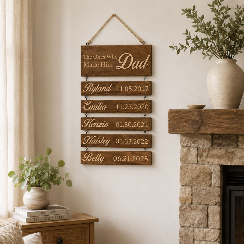 Personalisiertes Hängeschild für Enkelkinder (graviert) Familienandenken