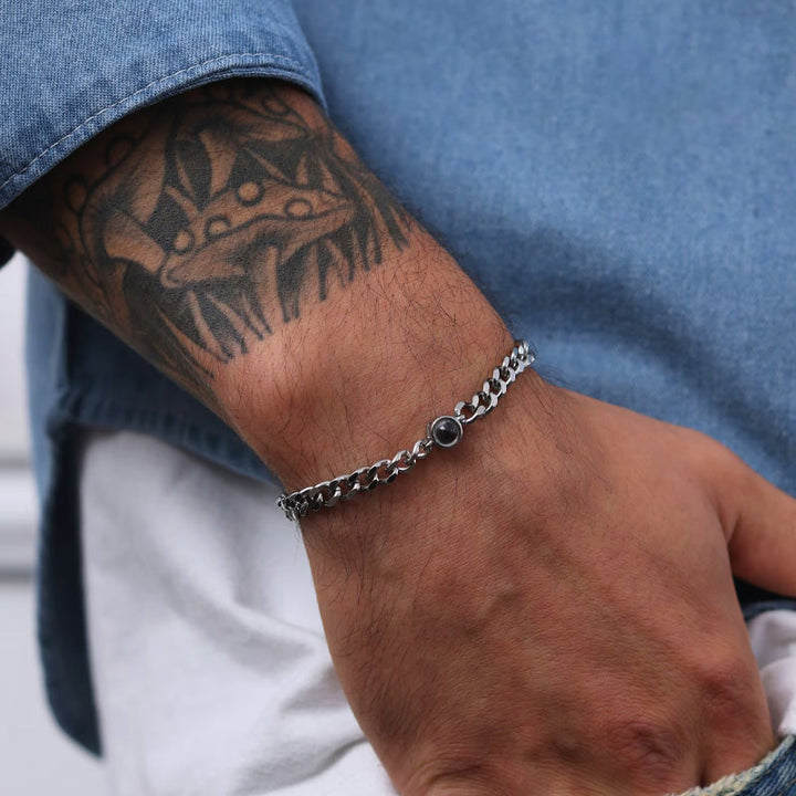 Personalized gifts for father, dad bracelets, custom photo bracelets for men