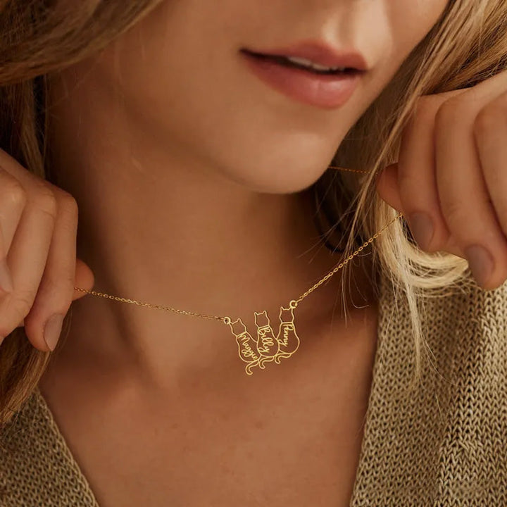 Personalized Cat Name Necklace - Surprise Gift for Cat Lovers