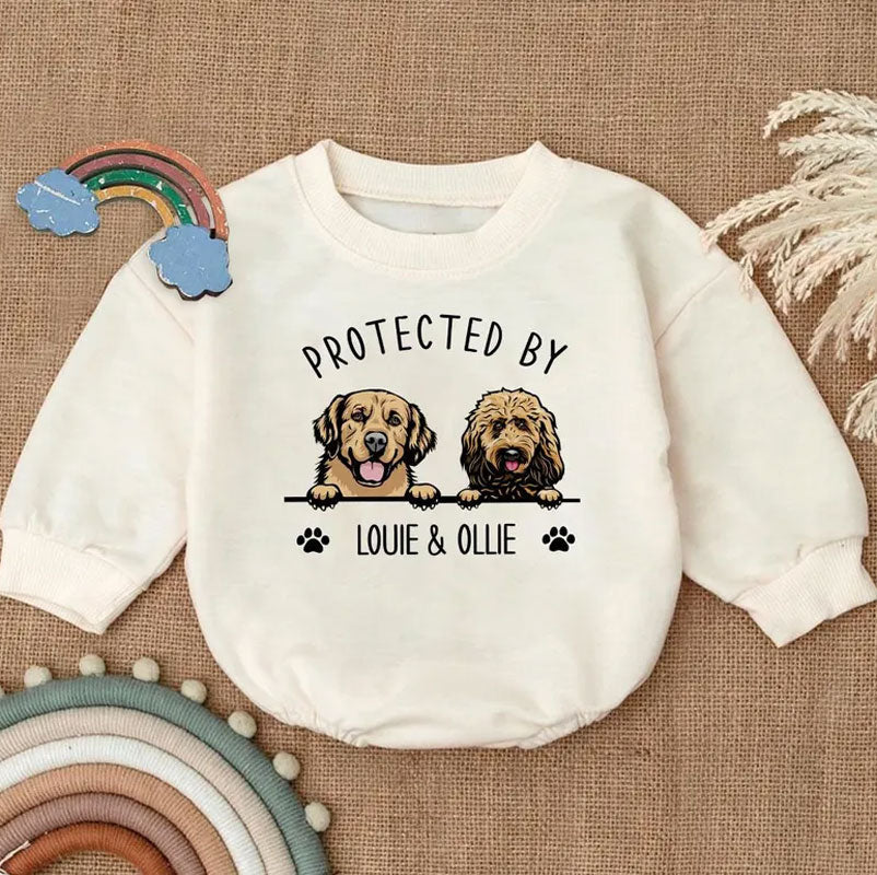 Protected By - Organic Cotton Sweatshirt Baby Bodysuit