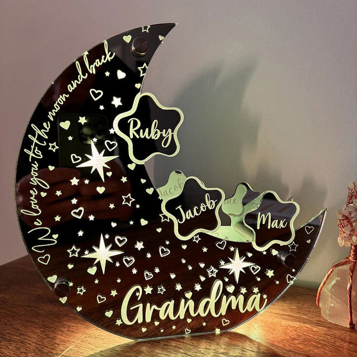 🌙【Mother's Day Personalized Moon LED Mirror Light】——Exclusive stars, light up your baby's name🌟