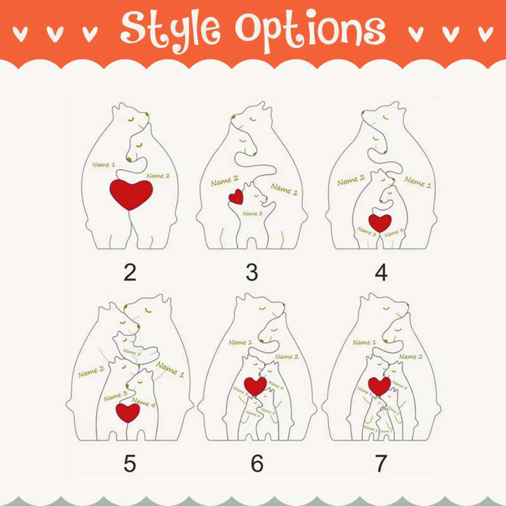 Custom Personalized Family Bear Jigsaw Puzzle