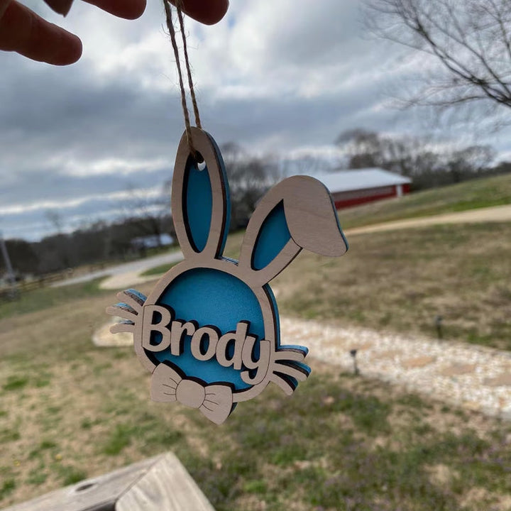Personalized Wooden Easter Bunny Basket Tags