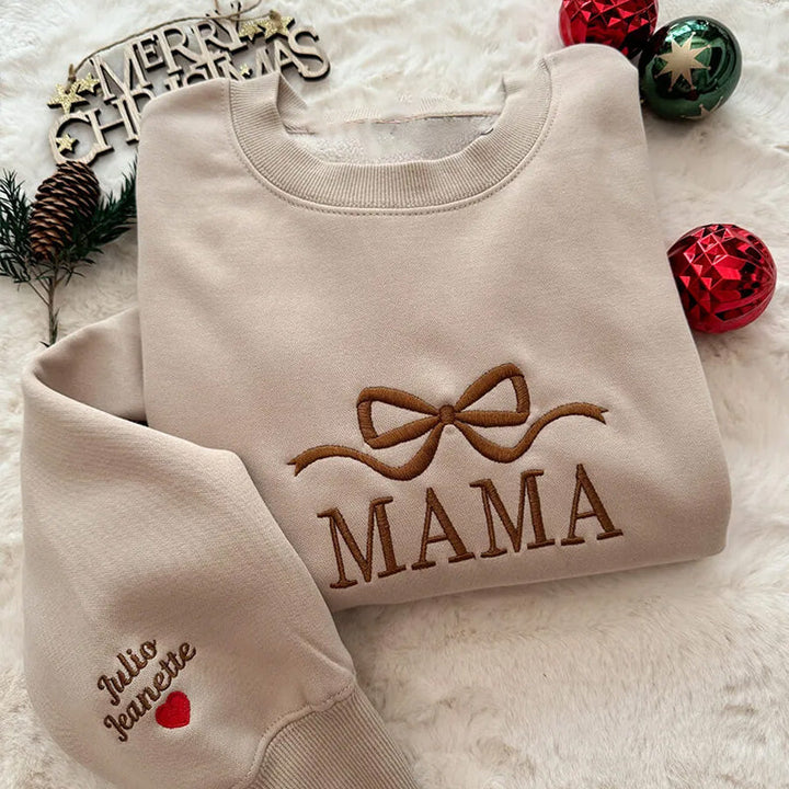 Custom Bow Mama/Grandma Embroidered Sweatshirt
