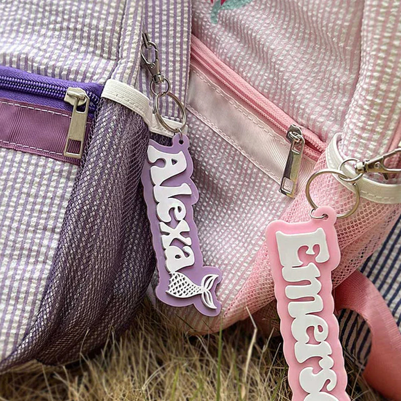 Personalized Acrylic Backpack Tag Name Keychain