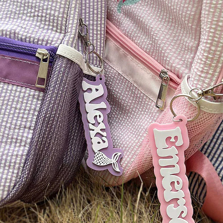 Personalized Acrylic Backpack Tag Name Keychain