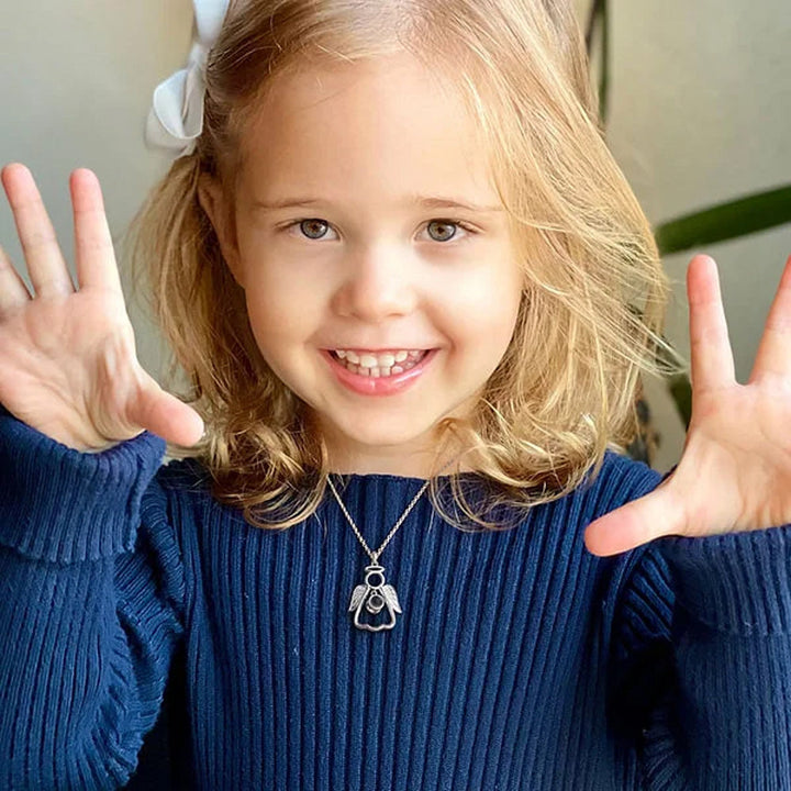 Personalized Guardian Angel Photo Projection Memorial Necklace