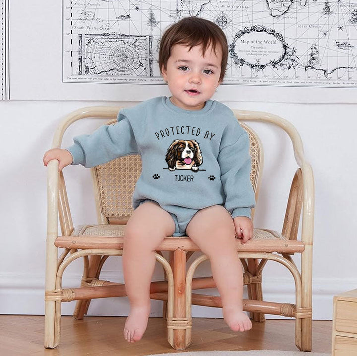 Protected By - Organic Cotton Sweatshirt Baby Bodysuit