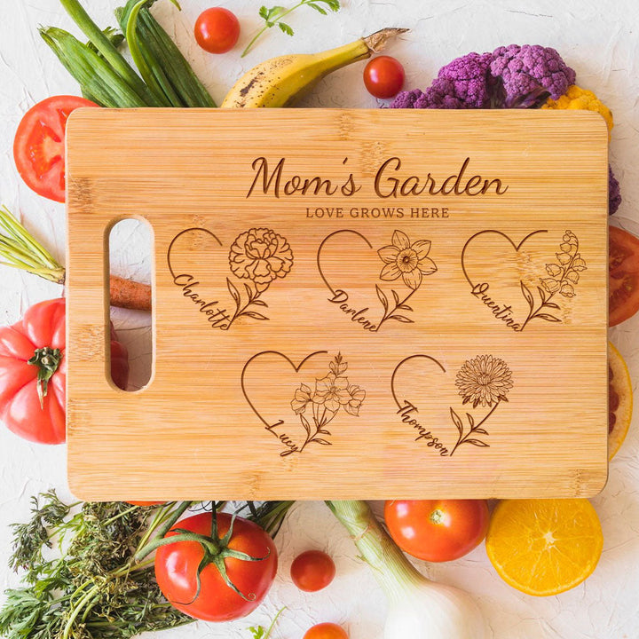Mom's Garden is Her Children Customized Cutting Board
