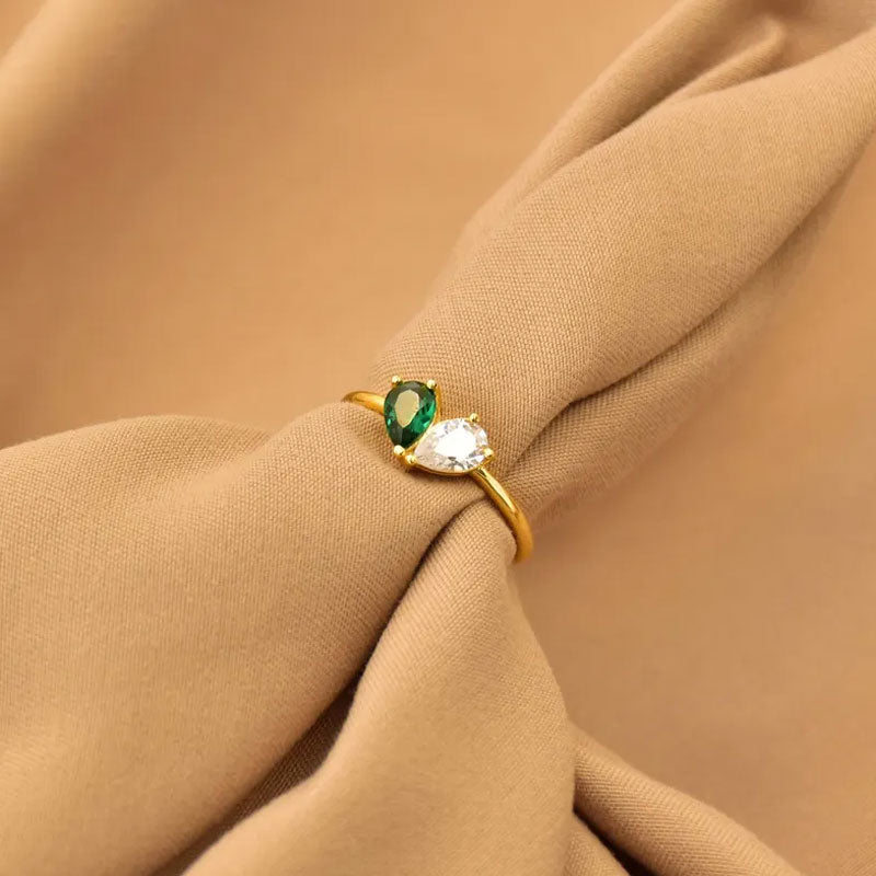 Custom Heart Birthstone Ring