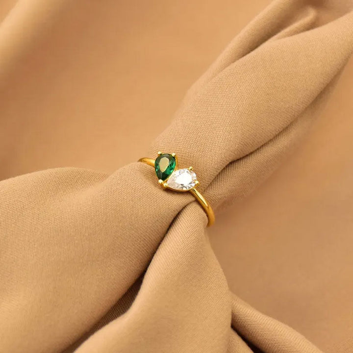 Custom Heart Birthstone Ring