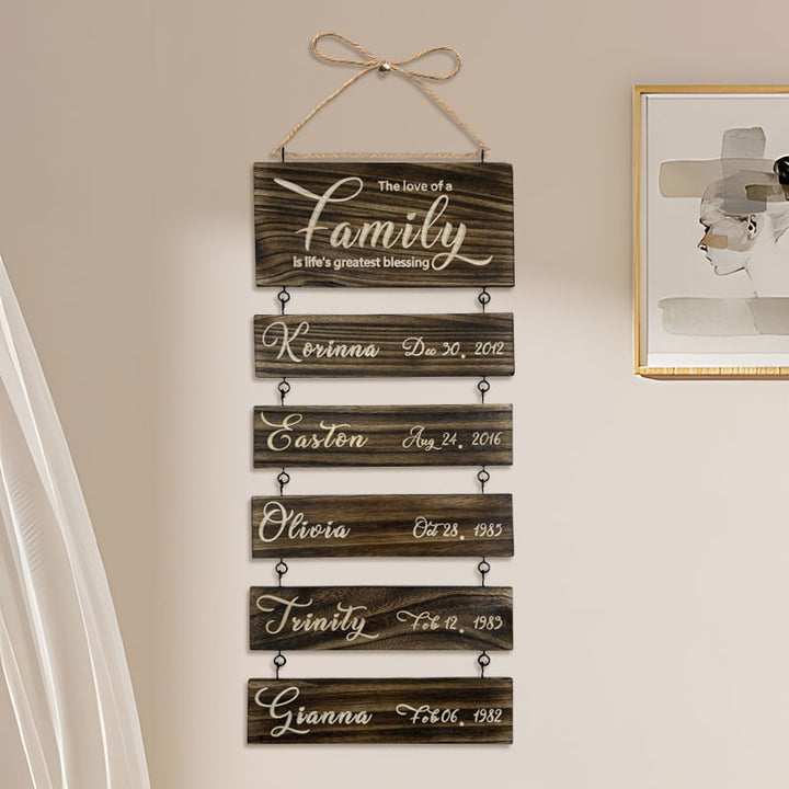 Personalized Grandkids Hanging Sign | 2024 Version Engraved Design