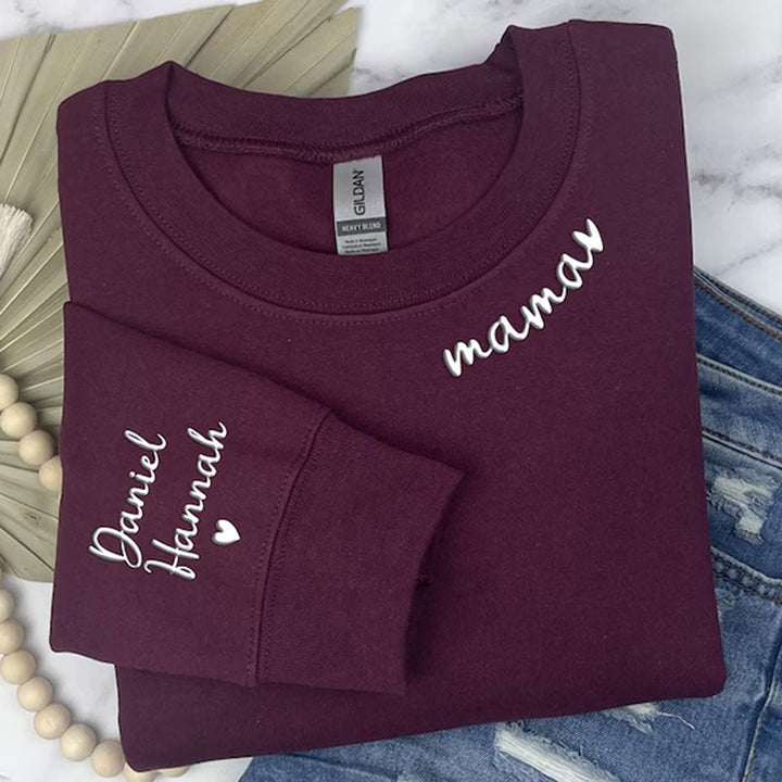 Custom Mom Puff Sleeve Sweatshirt