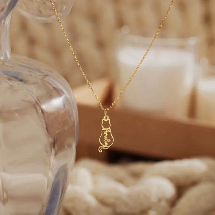 Personalized Cat Name Necklace - Surprise Gift for Cat Lovers