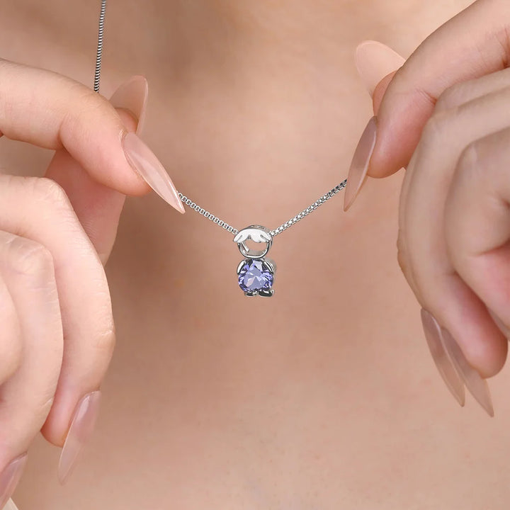 Vintage 80s Boy & Girl Charm Sterling Silver Pendant Necklace - Mother's Day Birthday Gift