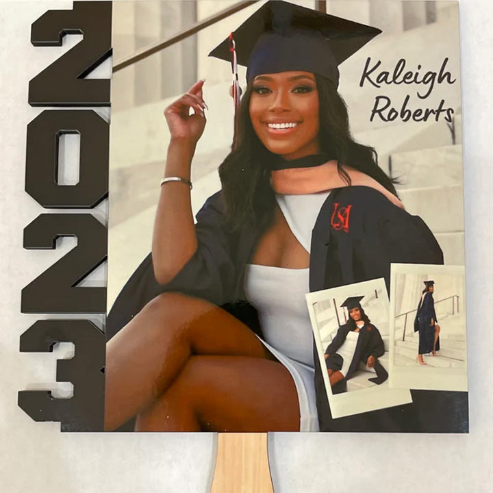 Personalized Graduation Season Laser Cut Wooden Fan - Graduation Sign Plaque