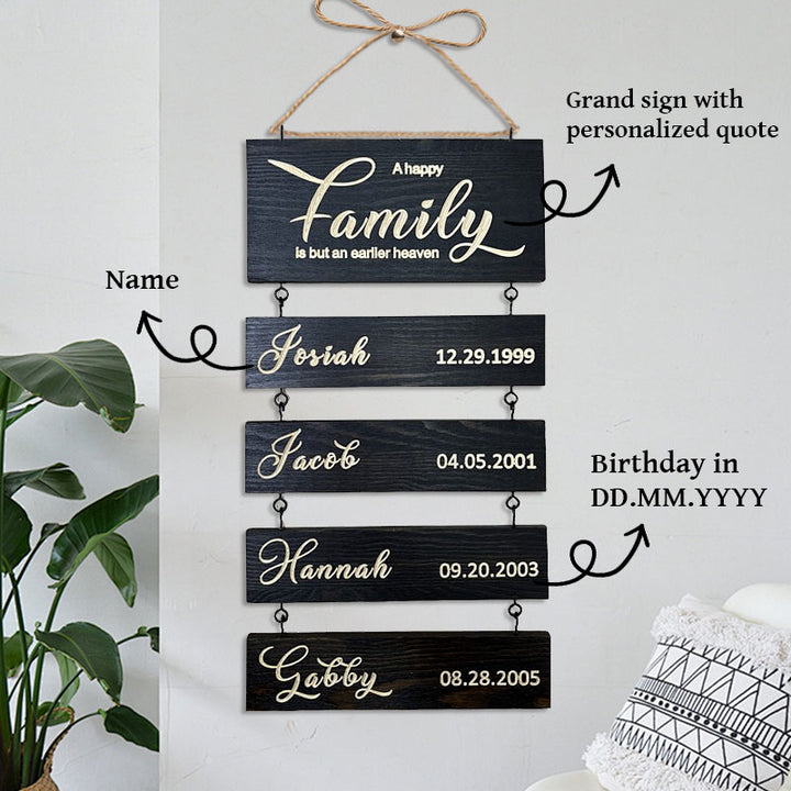 🆕 Upgraded Personalized Grandkids Hanging Sign | 2025 Version Engraved Design