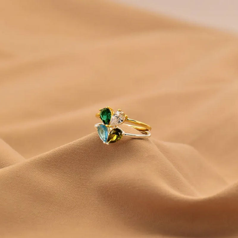 Custom Heart Birthstone Ring