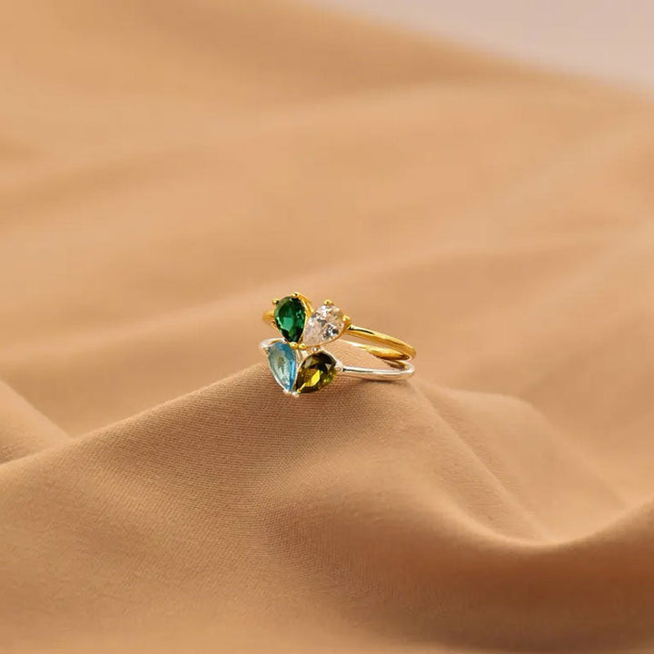 Custom Heart Birthstone Ring