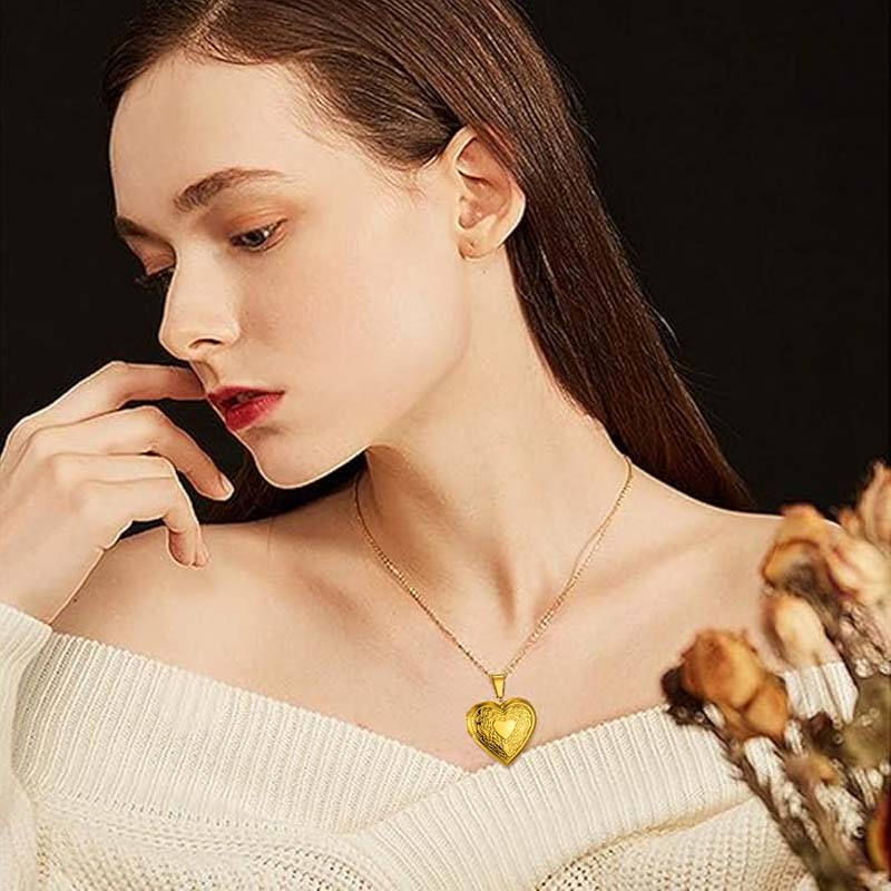 Stainless Steel Gold Plated Custom Heart Locket To Mother’s Day gift