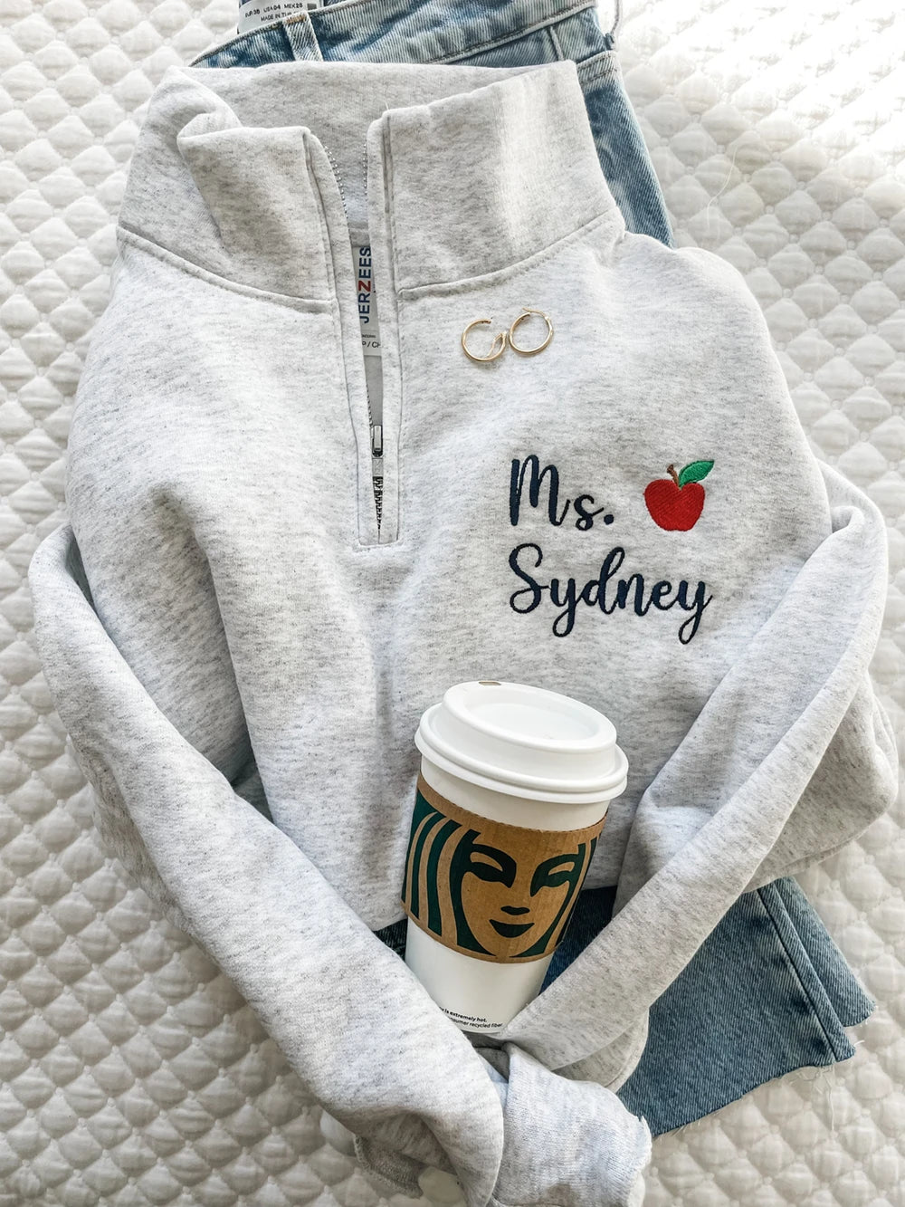 Personalized Teacher Quarter Zip Sweatshirt