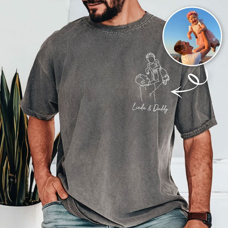 Custom Personalized Dad Shirt Portrait Based on Photo
