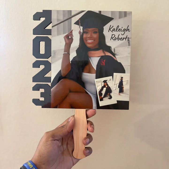 Personalized Graduation Season Laser Cut Wooden Fan - Graduation Sign Plaque