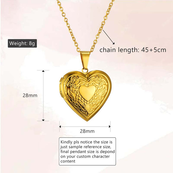 Stainless Steel Gold Plated Custom Heart Locket To Mother’s Day gift