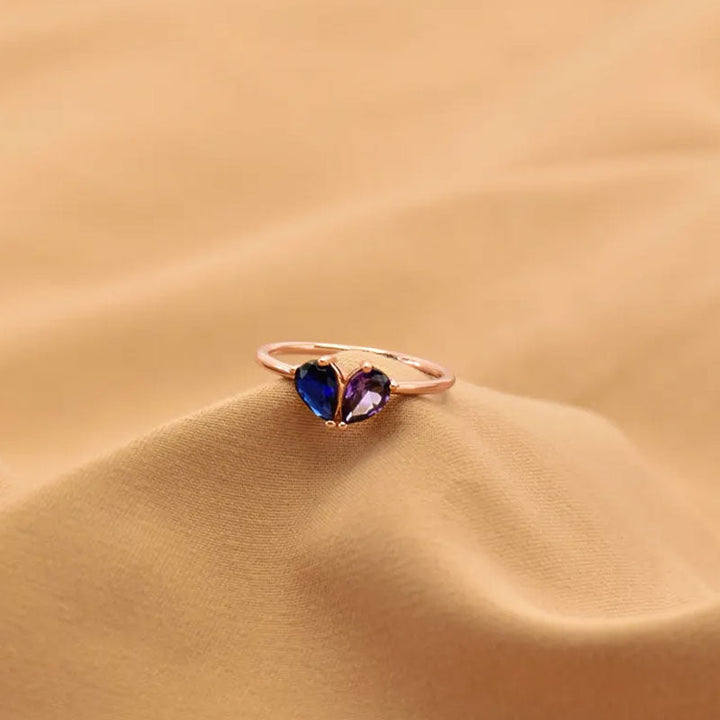 Custom Heart Birthstone Ring