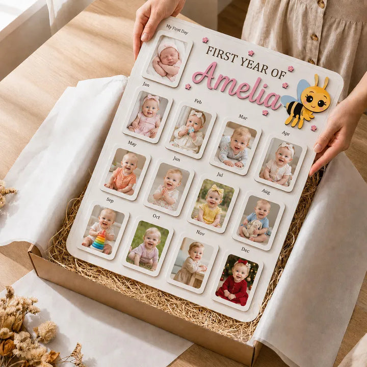 Honey Bee – Personalized Baby’s First Year Photo Frame