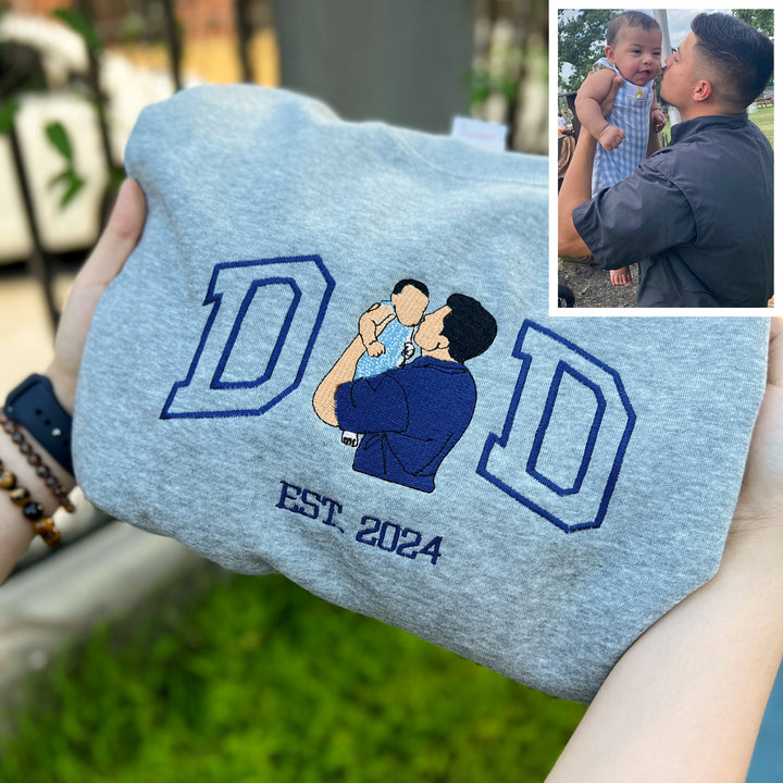 Custom Photo Embroidered Sweatshirt for DAD