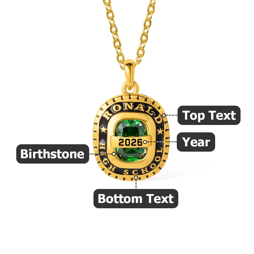 🎓 Personalized Birthstone Graduation Necklace  Class of 2026 – A Moment That Lasts Forever