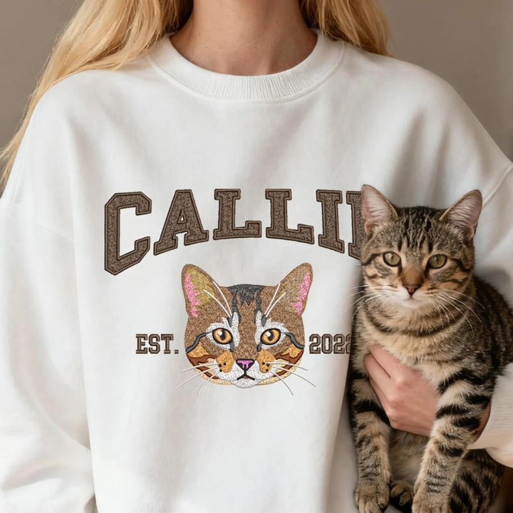 Personalized Pet Portrait Embroidered Sweatshirt
