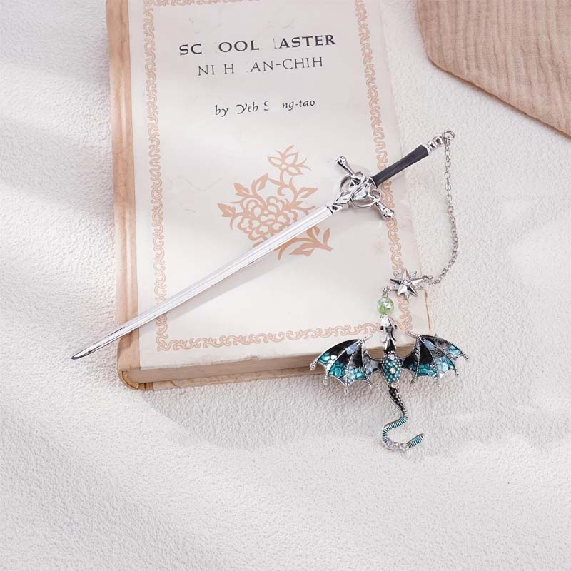 Customized Personalized Dragon Sword Pearl Star Fantasy Bookmark