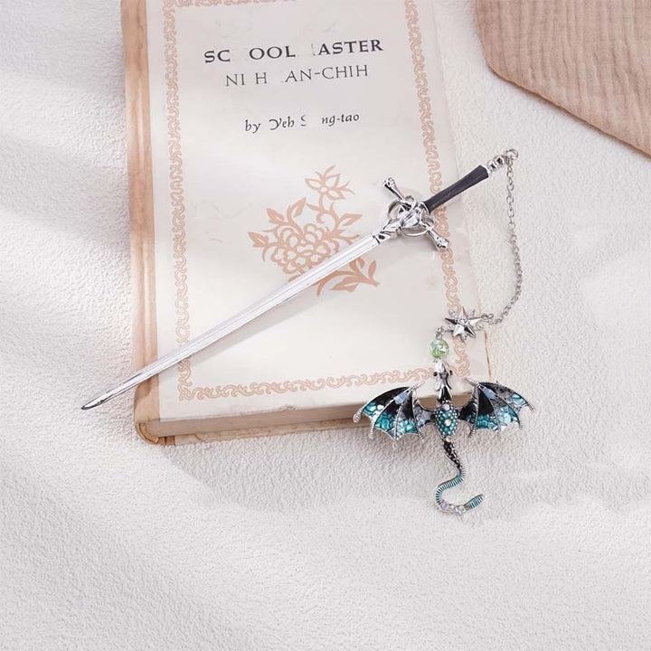 Customized Personalized Dragon Sword Pearl Star Fantasy Bookmark