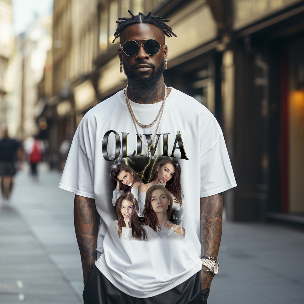 Custom Photo & Name T-Shirt | Personalized Valentine’s Day Gift for Him or Her