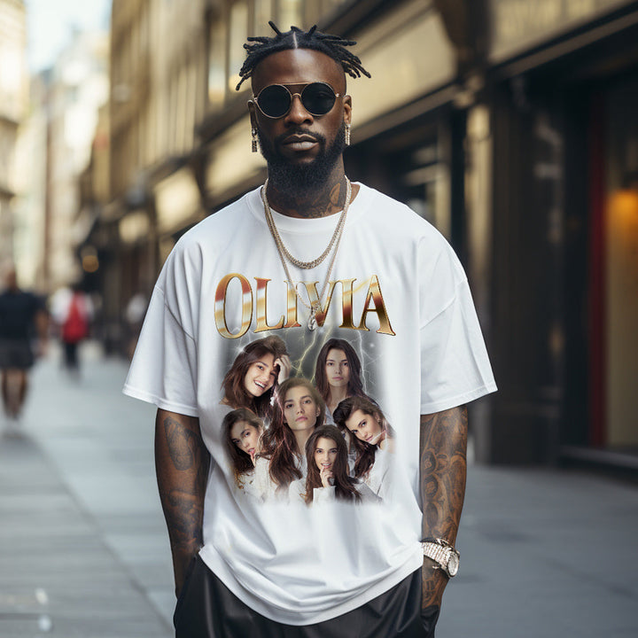 Custom Photo & Name T-Shirt | Personalized Valentine’s Day Gift for Him or Her