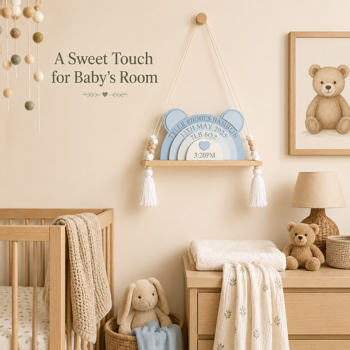 Personalized Bear Stacking Blocks — Creative Birth Record Keepsake