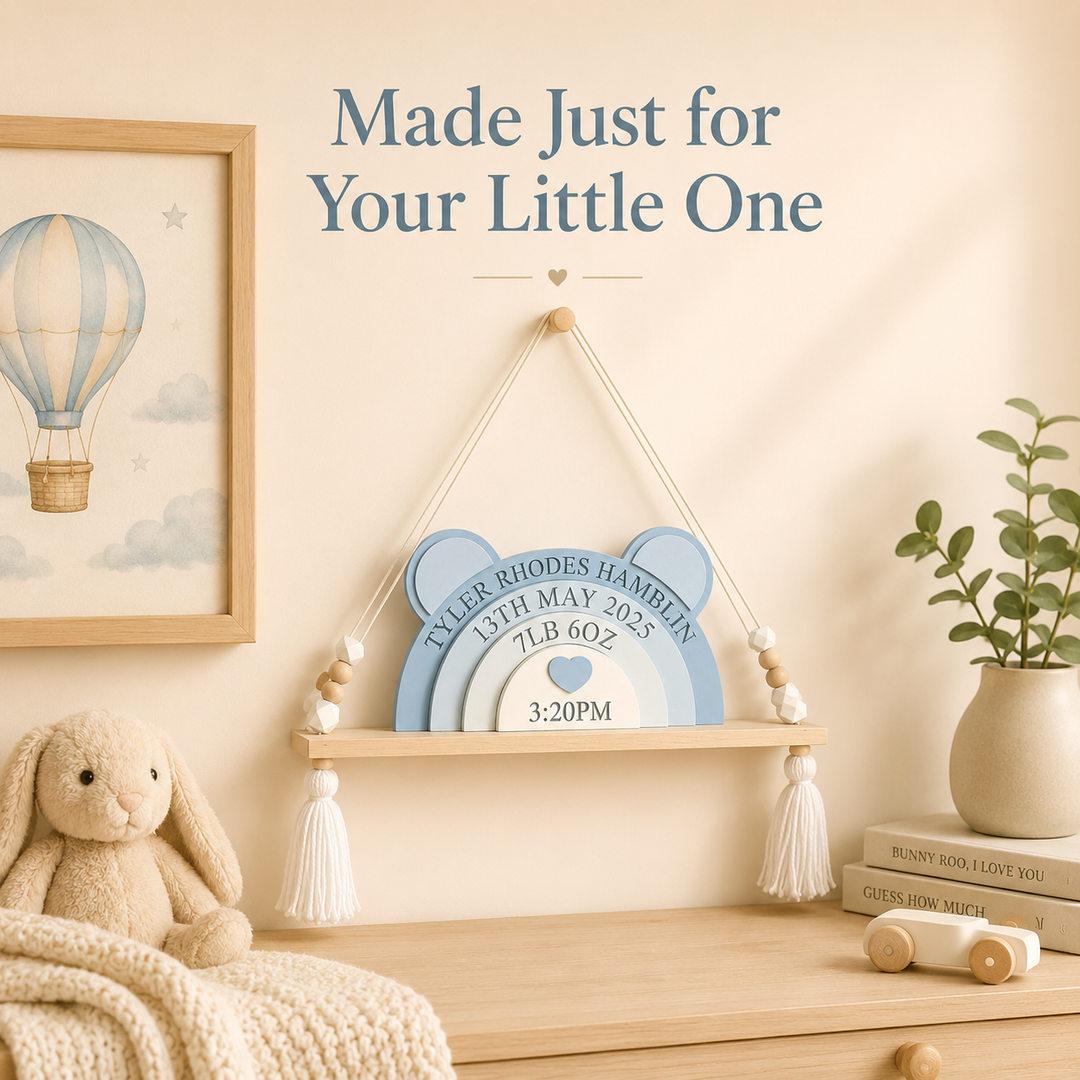Personalized Bear Stacking Blocks — Creative Birth Record Keepsake
