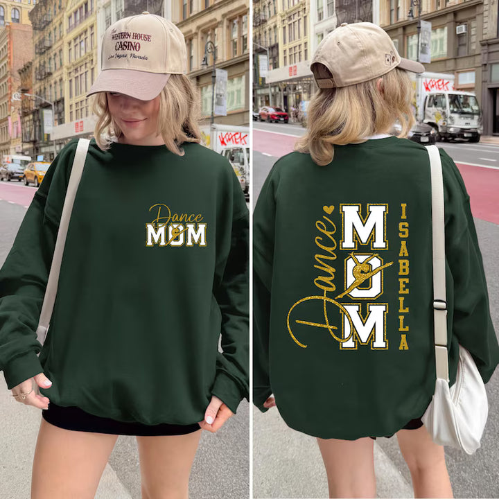 Personalized Glitter Sports Mom Sweatshirt