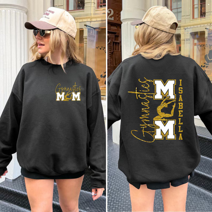 Personalized Glitter Sports Mom Sweatshirt