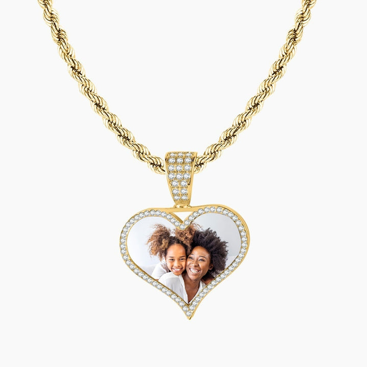 Personalized Photo Pendant With Micro-Set Zirconia
