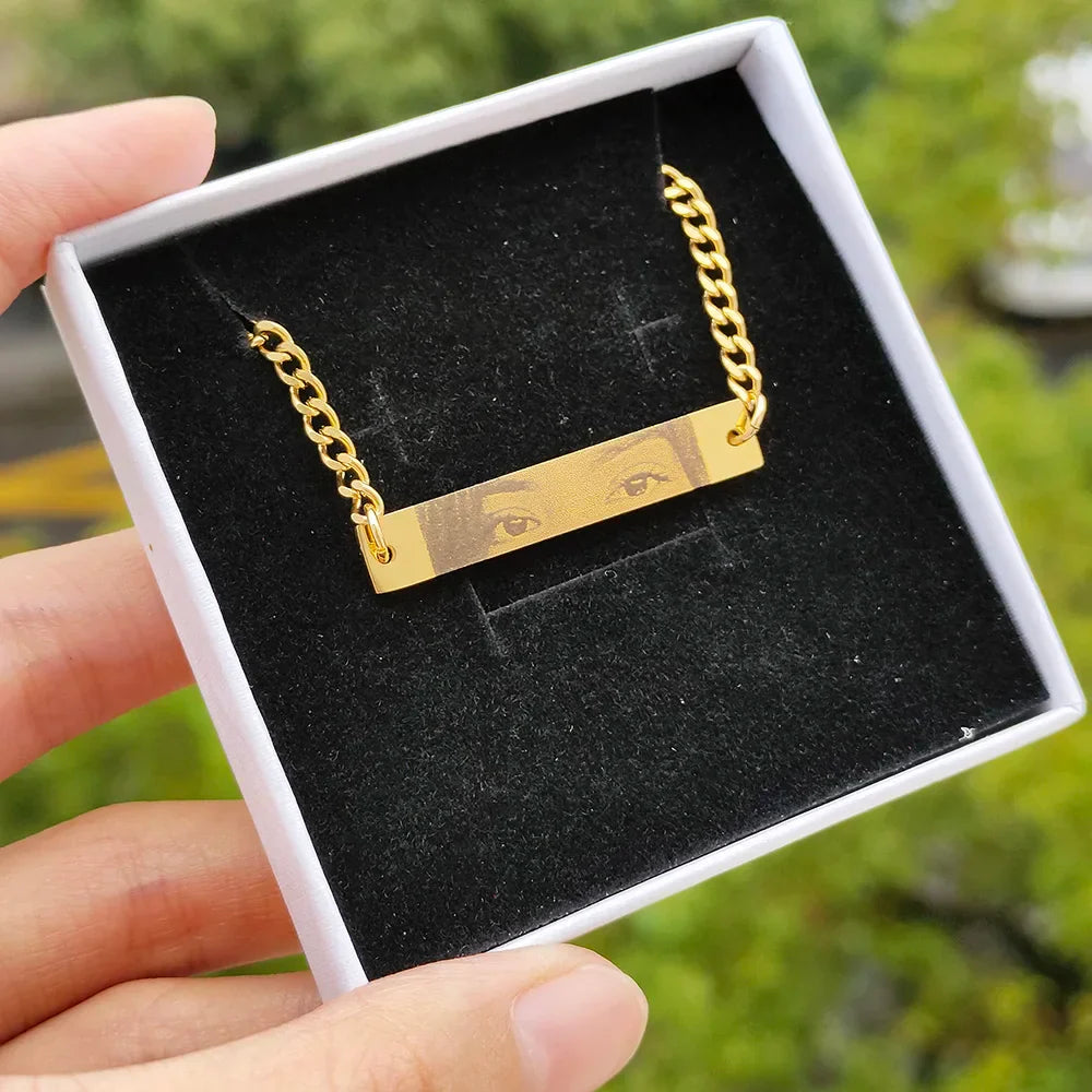 【Engraving】Custom Couple Eyes Necklace