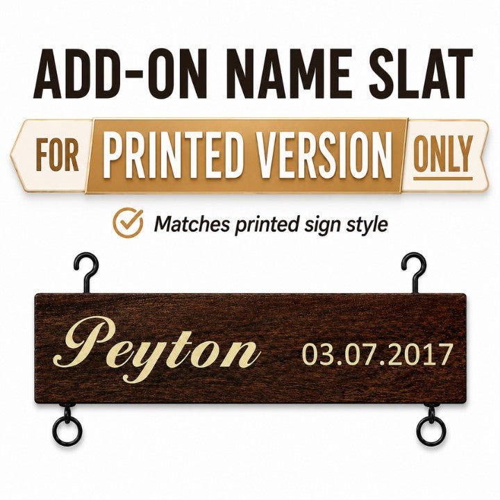 Add-On Name Slat for Grandkids Hanging Sign | Printed Version - Canvasgiftco