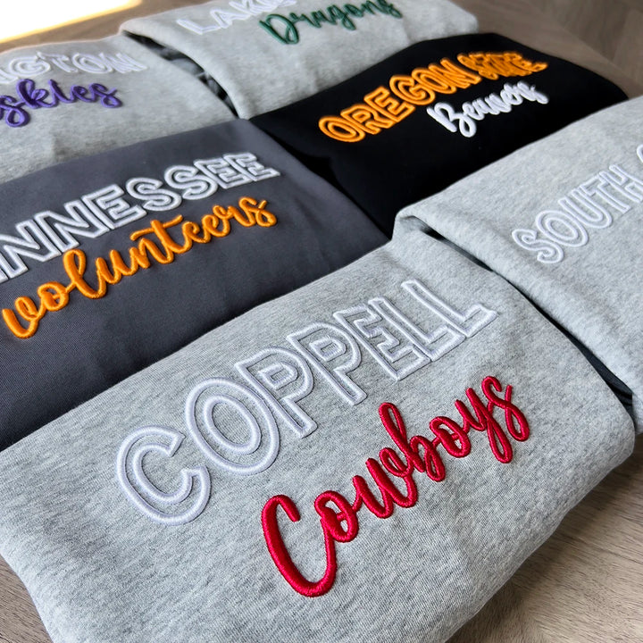 Custom 3D PUFF Embroidery Team Sweatshirt