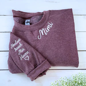 Personalized Mom Embroidered Sweatshirt Hoodie
