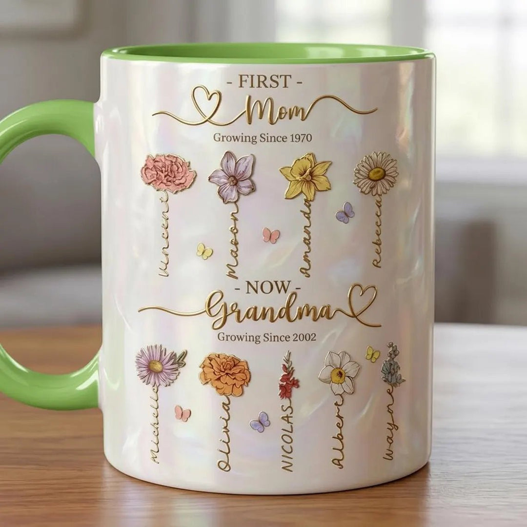 "Blooming Love" Personalized Floral Mugs for Mom & Grandma - Canvasgiftco