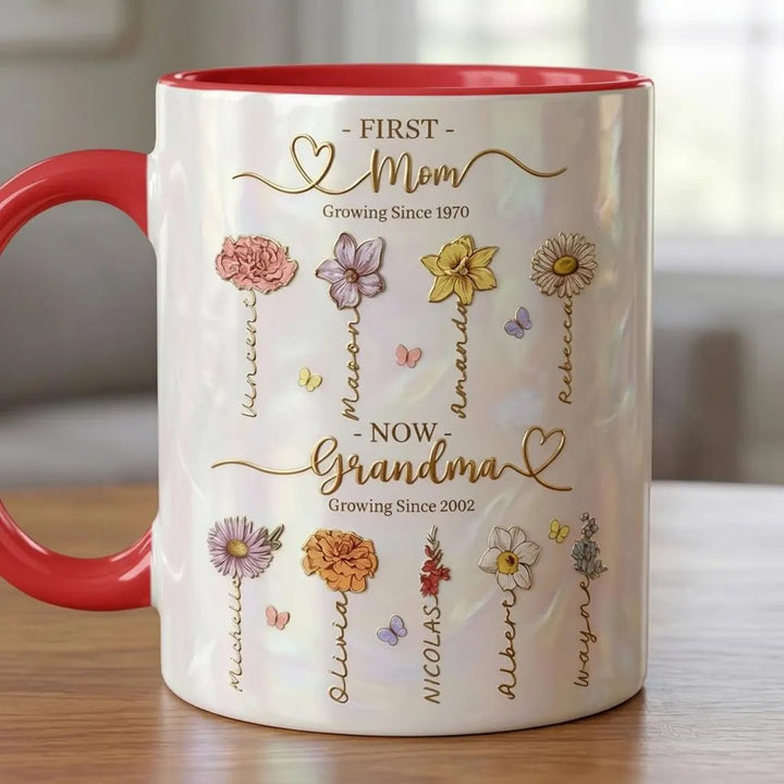 "Blooming Love" Personalized Floral Mugs for Mom & Grandma - Canvasgiftco