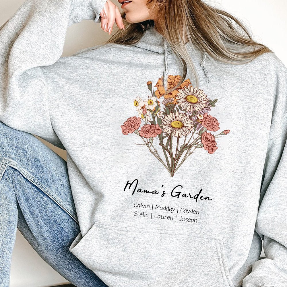Blooms & Threads Birth Flower Hoodie – Wear Your Story in Full Bloom - Canvasgiftco